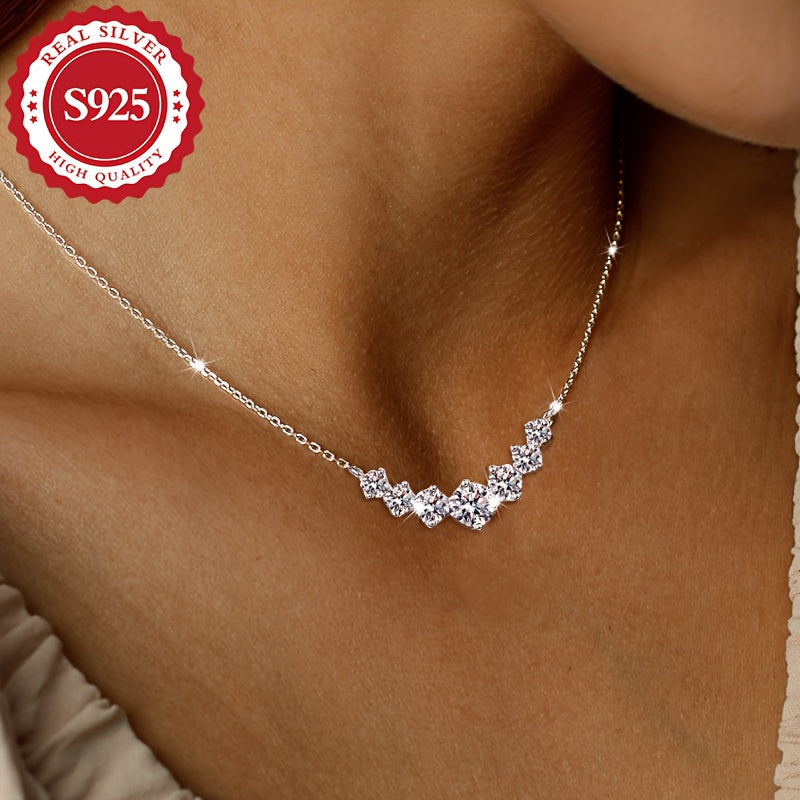 Elegant Princess Square Zirconia Necklace – Timeless S925 Sterling Silver Beauty for Every Occasion!